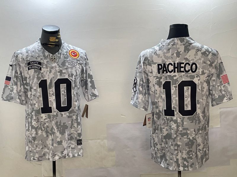 Men Kansas City Chiefs #10 Pacheco Nike Arctic Camo 2024 Salute to Service Limited NFL Jersey style 1